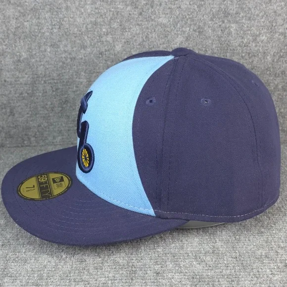 Tampa Bay Rays Hat Players Cap Fitted Navy Blue 7 5/8 MLB Baseball Mens New Era - Picture 2 of 8